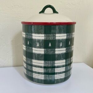 Hearth & Hand with Magnolia Green Plaid Stoneware Reactive Glaze Cookie Jar NWT